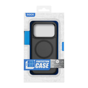 Carcasă magnetică Rock Guard Touch Matte Series pentru iPhone 17 Pro Max, neagră (ramă metalică cu lentilă)