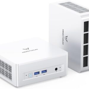 MINISFORUM UM880 Plus Mini PC Barebone AMD Ryzen 7 8845HS (8C/16T, Până la 5.1GHz), Mini Computere Fără RAM/SSD/OS, Ieșire Video HDMI/DP/USB4, OCuLink, LAN 2.5G, 5 Porturi USB, Grafică Radeon 780M
