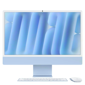 Sistem Desktop PC iMac 24" (2024) cu procesor Apple M4, 10 nuclee CPU and 10 nuclee GPU, 24", Display standard, 16GB, 256GB SSD, Layout INT, Blue