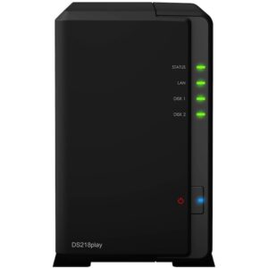 NAS Storage Synology DiskStation DS218play, Procesor Realtek RTD1296 64-bit Quad Core 1.4 GHz, 1 GB DDR4, 2-Bay, 1 x Gigabit LAN, 2 x USB 3.0
